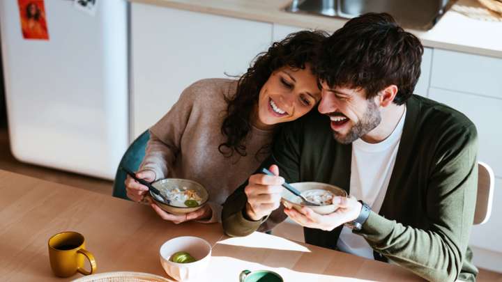 couple having food together